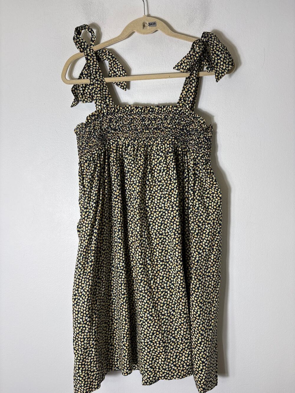 Buru Yellow Mini Flower Tie Shoulder Top/Mini Dress Sz XS/S